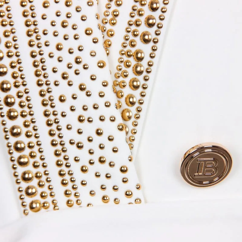 Blazer Élégance Signature – detail blanc