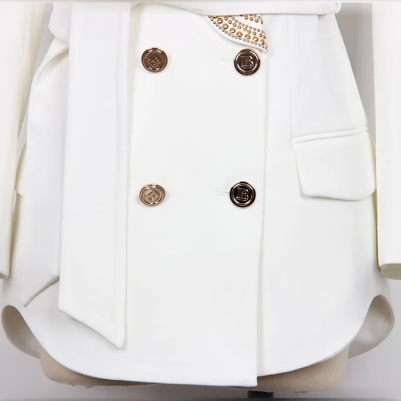 Blazer Élégance Signature – dos blanc