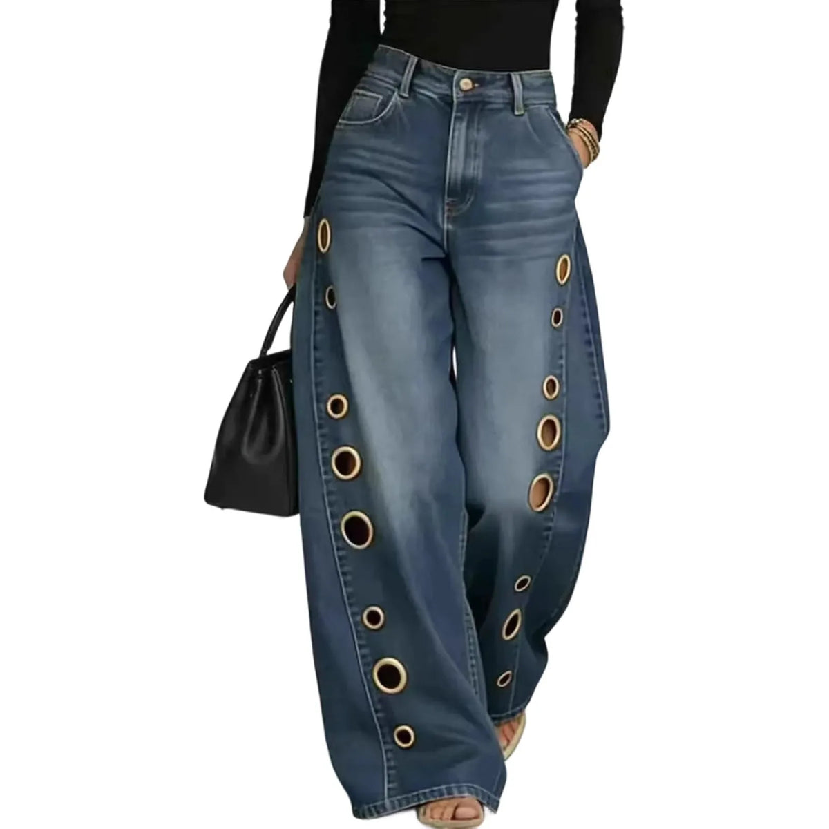 Jean Glam Wide – bleu fonce